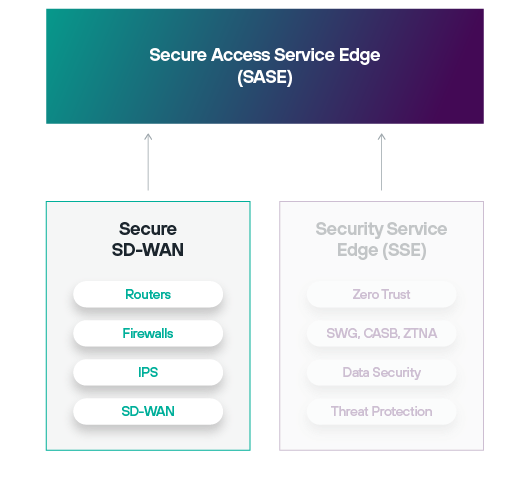 SD wan graphics implementing the networking component of sase