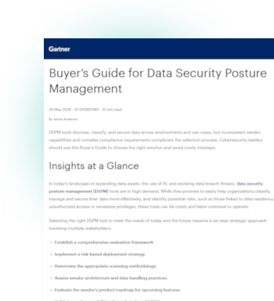 Gartner®: Buyer’s Guide for Data Security Posture Management