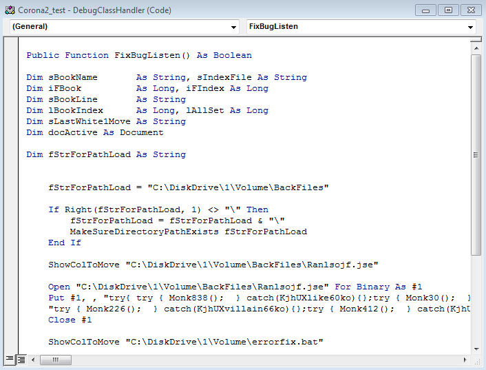 Figure 10 – Source code of DebugClassHandler