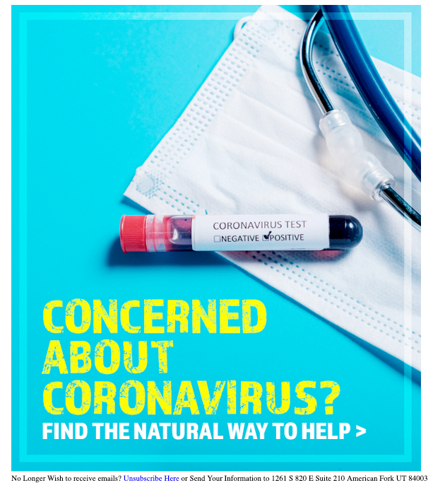 Figure 4 – Example of Coronavirus related spam 