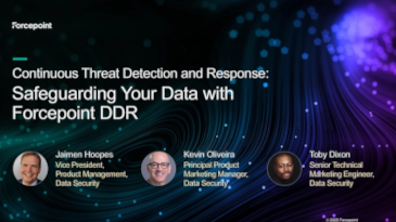Cover slide for Forcepoint webinar about the DDR product launch