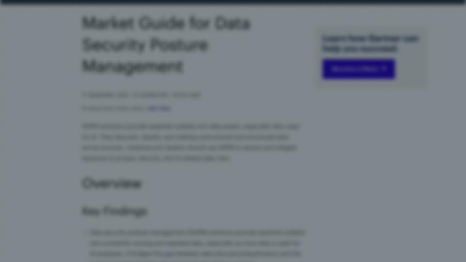 Gartner Market Guide DSPM