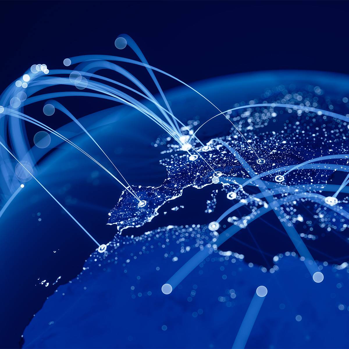 A visualisation of global communications networks.