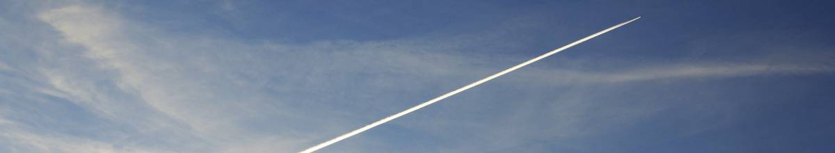 Sky with airplane smoke line