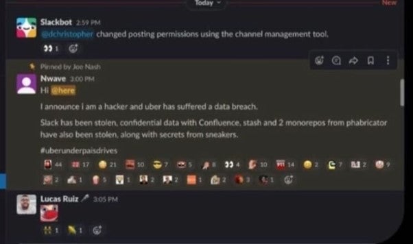Uber-hacker-Slack-message